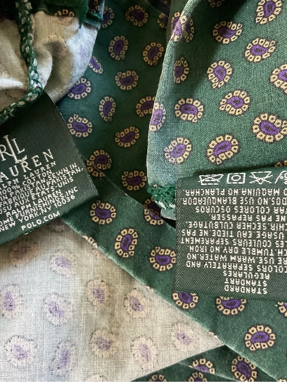 Polo by Ralph Lauren Green Printed Two Pillowcases